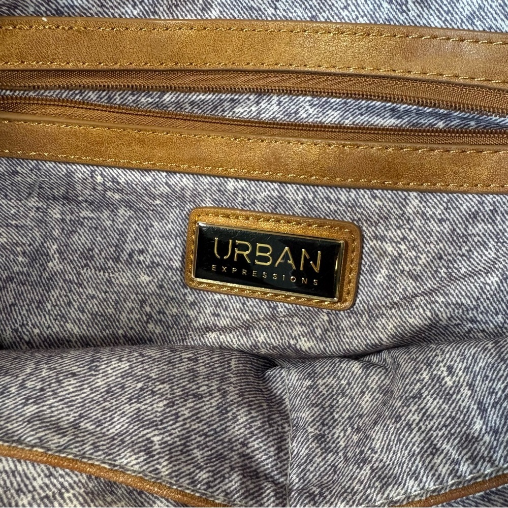 Urban Expressions Brown Comet Star Embellished Leather Bag - Picture 3 of 5
